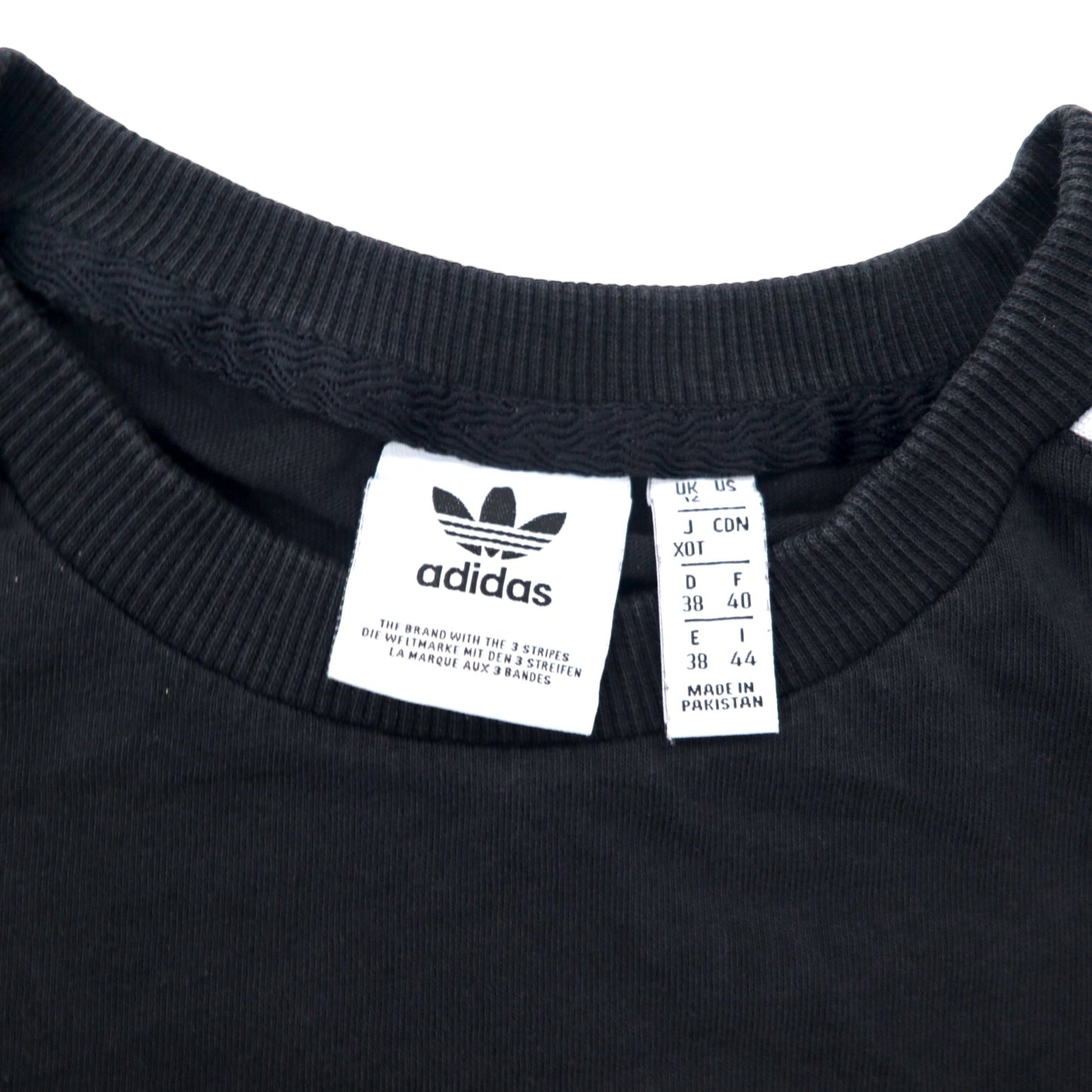 adidas originals トレフォイルロゴ Tシャツ XOT ブラック コットン 3ストライプ