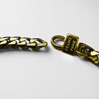 CELINE 90s Italian Vintage Curb Chain Necklace with Gold Circle Logo and Ring Plate, Made in 1992