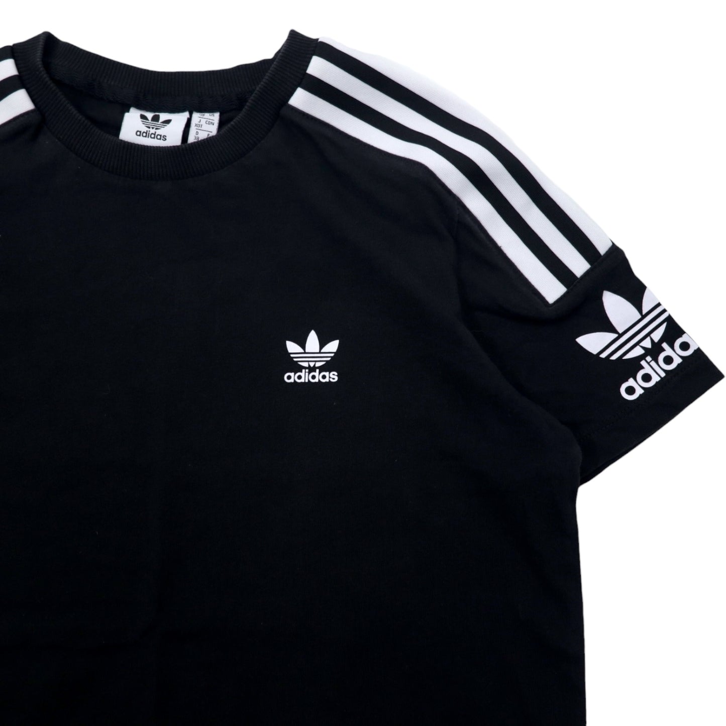 adidas originals トレフォイルロゴ Tシャツ XOT ブラック コットン 3ストライプ