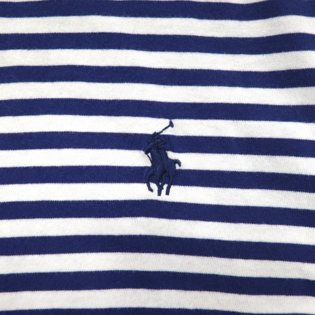 POLO RALPH LAUREN Striped T-shirt L Navy White Cotton Small Pony Embroidery