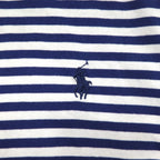POLO RALPH LAUREN Striped T-shirt L Navy White Cotton Small Pony Embroidery