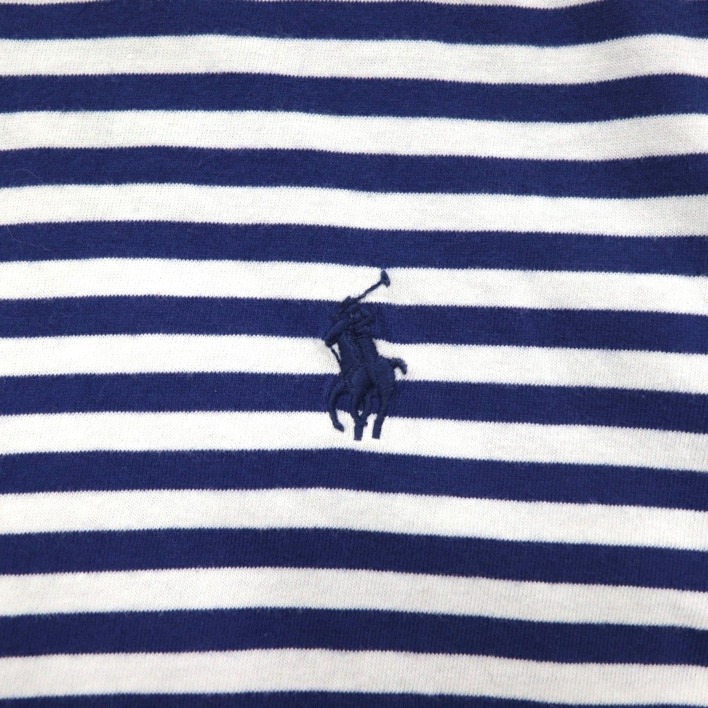 POLO RALPH LAUREN Striped T-shirt L Navy White Cotton Small Pony Embroidery