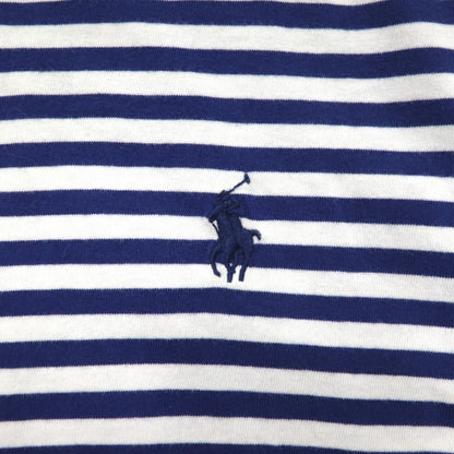 POLO RALPH LAUREN Striped T-shirt L Navy White Cotton Small Pony Embroidery