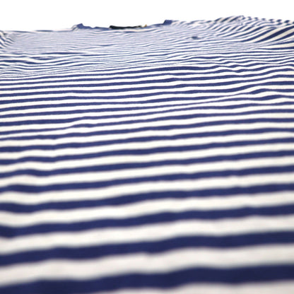 POLO RALPH LAUREN Striped T-shirt L Navy White Cotton Small Pony Embroidery