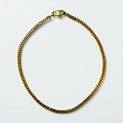 CELINE Vintage 2-Way Curb Chain Choker Necklace with Double Bracelet, Gold