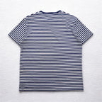 POLO RALPH LAUREN Striped T-shirt L Navy White Cotton Small Pony Embroidery