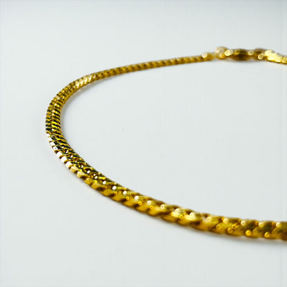 CELINE Vintage 2-Way Curb Chain Choker Necklace with Double Bracelet, Gold