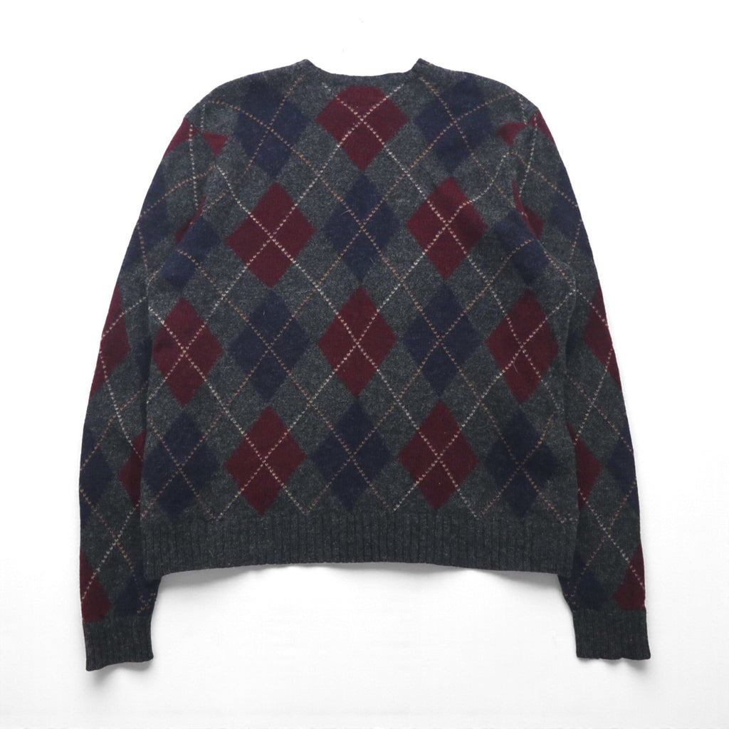 Polo Ralph Lauren 90年代 アーガイル ニット セーター 2XL グレー ウール クルーネック