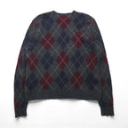 Polo Ralph Lauren 90年代 アーガイル ニット セーター 2XL グレー ウール クルーネック