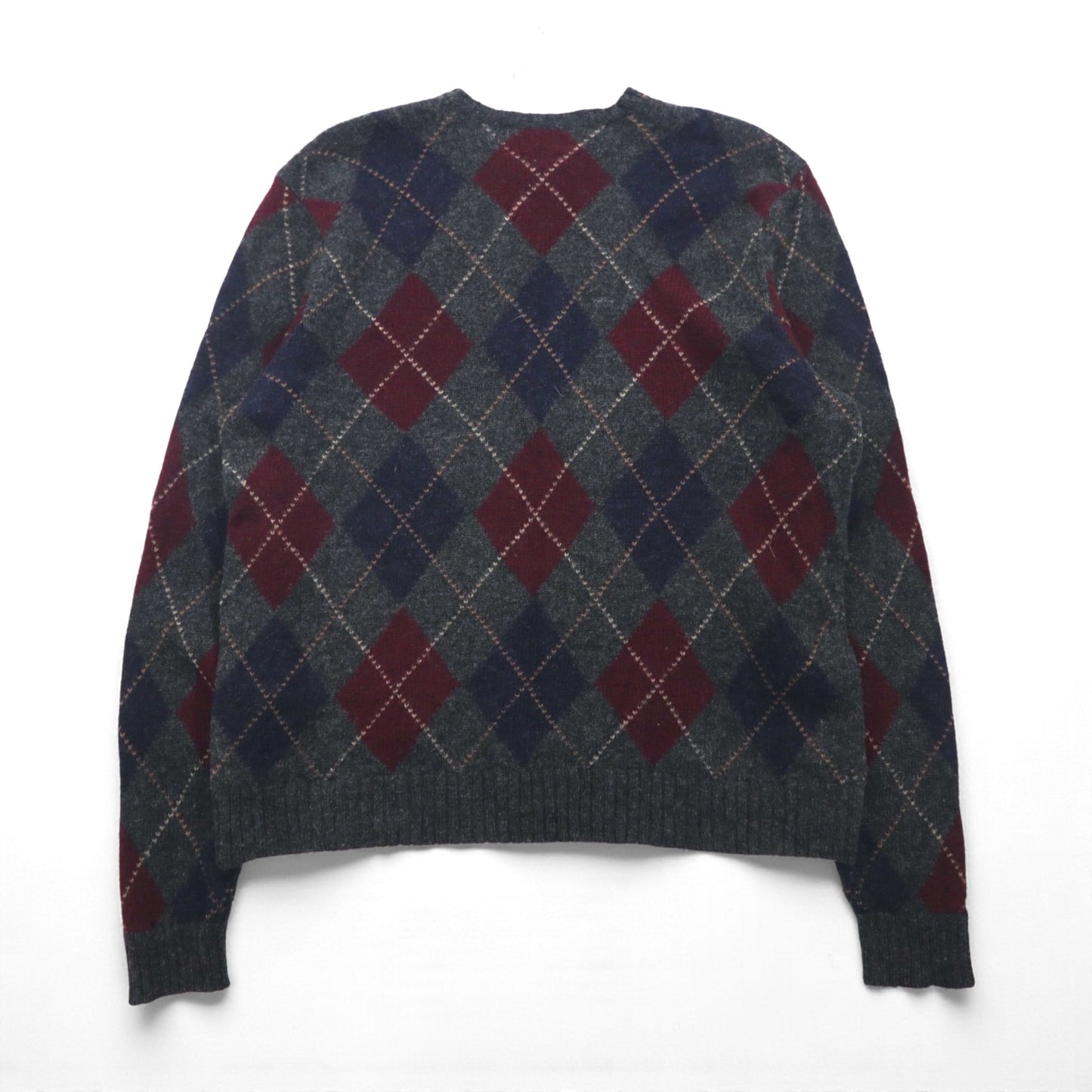 Polo Ralph Lauren 90年代 アーガイル ニット セーター 2XL グレー ウール クルーネック