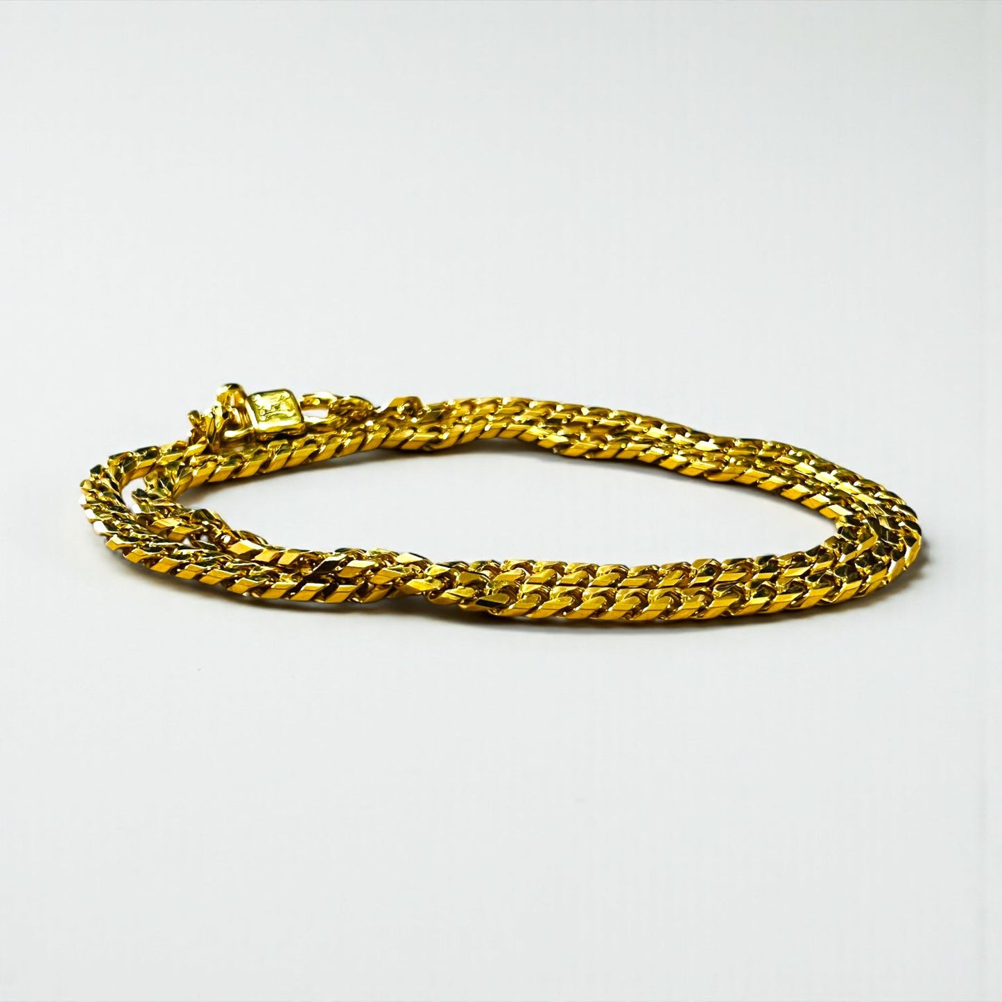 CELINE Vintage 2-Way Curb Chain Choker Necklace with Double Bracelet, Gold