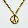 CELINE Made in Italy Vintage Eiffel Tower Necklace, Gold Chain, LD Engraved