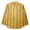 日本然リトテ-古着オンライン-Sears 70年代 KINGS ROAD ドレスシャツ L イエロー ストライプ ポリエステル コットン PERMA-PREST-Sears 70's KINGS ROAD Dress Shirt L Yellow Striped Polyester Cotton PERMA-PREST