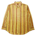 日本然リトテ-古着オンライン-Sears 70年代 KINGS ROAD ドレスシャツ L イエロー ストライプ ポリエステル コットン PERMA-PREST-Sears 70's KINGS ROAD Dress Shirt L Yellow Striped Polyester Cotton PERMA-PREST