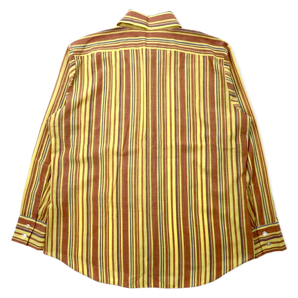 Sears 70's KINGS ROAD Dress Shirt, Large, Yellow Stripe, Polyester, Cotton, PERMA-PREST