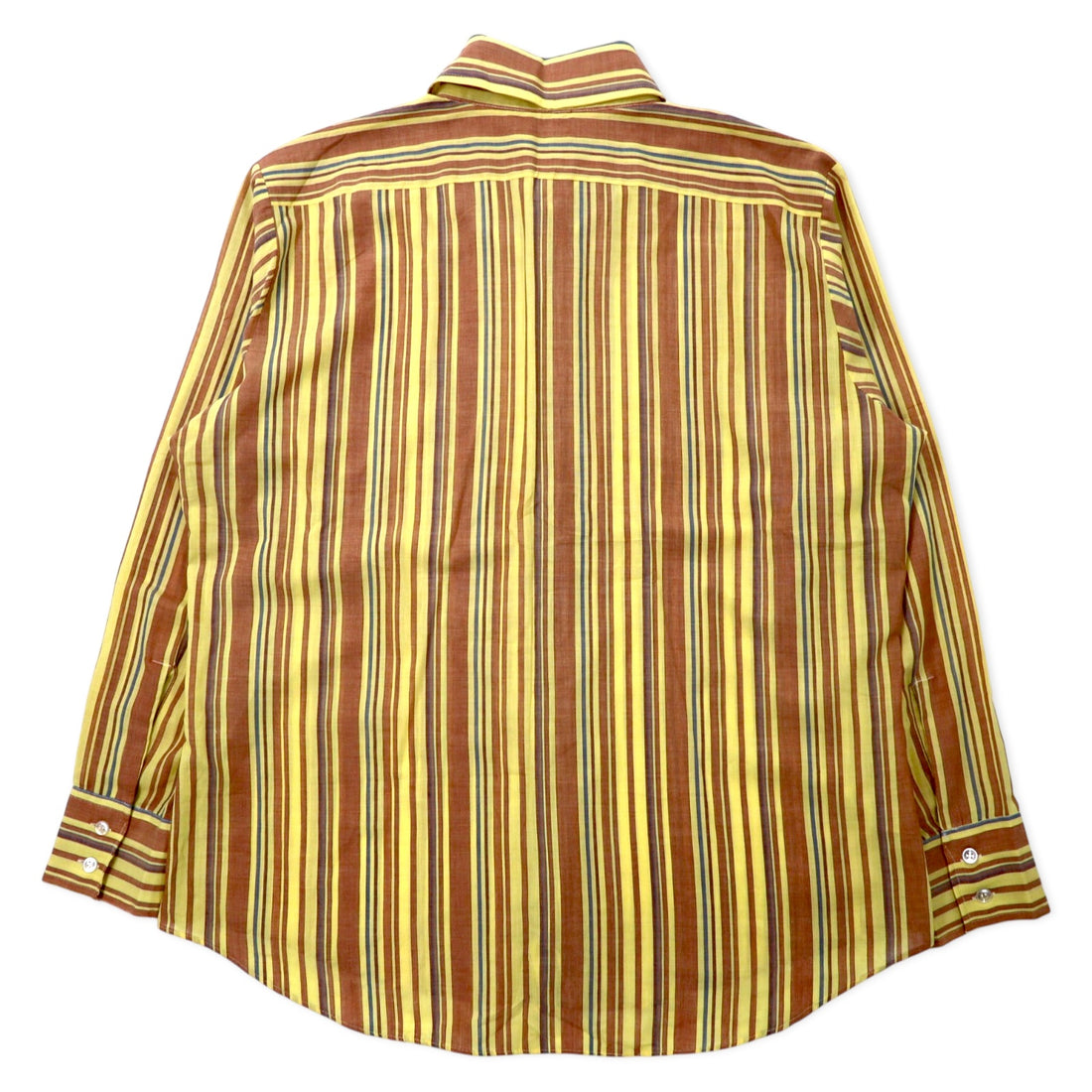 Sears 70's KINGS ROAD Dress Shirt, Large, Yellow Stripe, Polyester, Cotton, PERMA-PREST