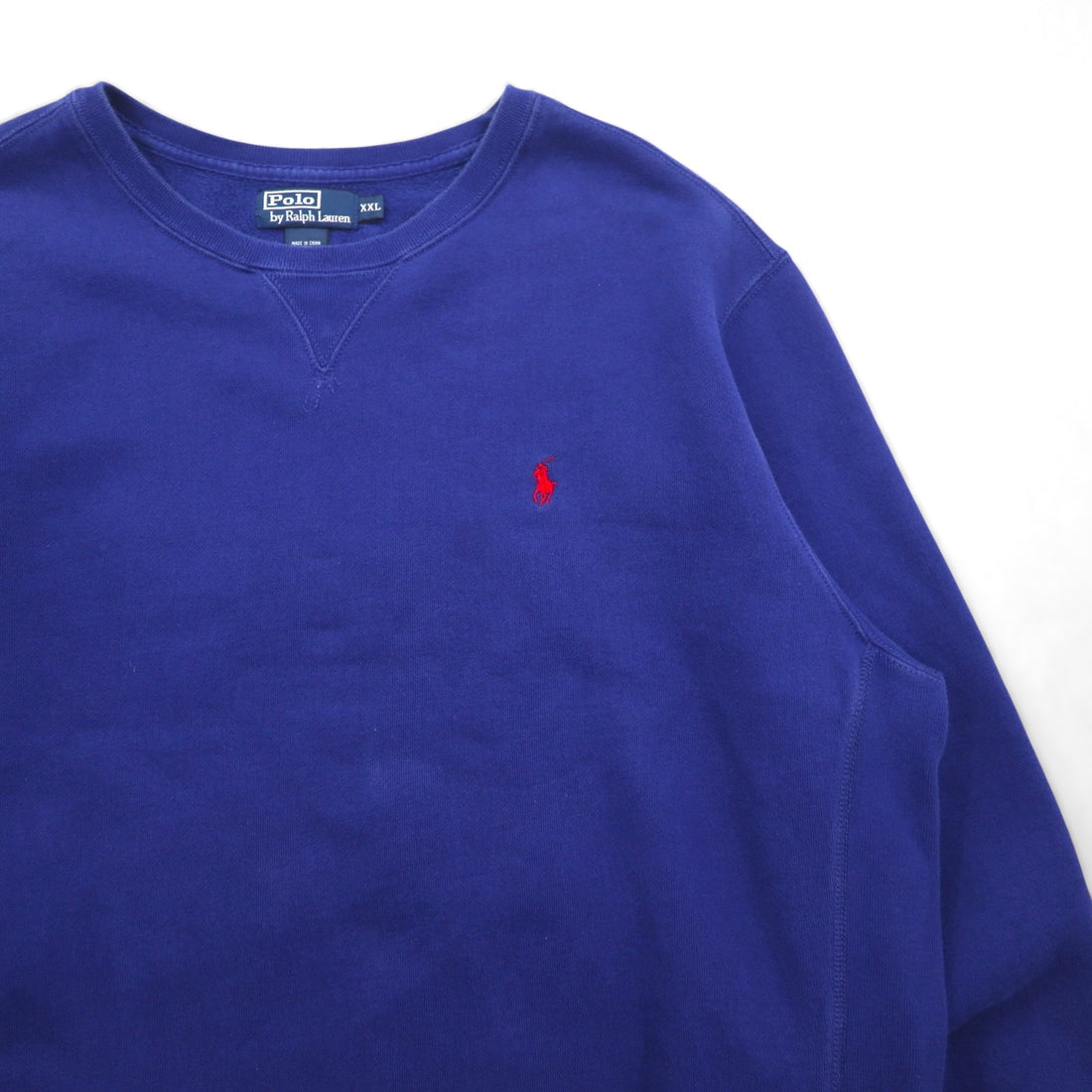 Ralph Lauren 90s Reverse Weave Sweatshirt, XL, Blue, with Small Pony Embroidery