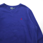 Ralph Lauren 90s Reverse Weave Sweatshirt, XL, Blue, with Small Pony Embroidery