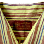 Sears 70's KINGS ROAD Dress Shirt, Large, Yellow Stripe, Polyester, Cotton, PERMA-PREST