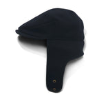 override dog-ear hunting cap 59cm black wool earmuffs ear flaps tartan check lining 888790650