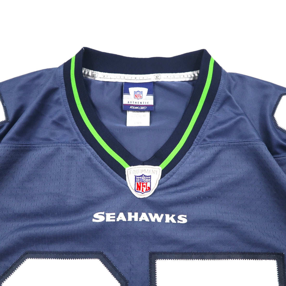 REEBOK ゲームシャツ L ネイビー ポリエステル ナンバリング NFL SEATTLE SEAHAWKS フットボール ユニフォーム
