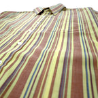Sears 70's KINGS ROAD Dress Shirt, Large, Yellow Stripe, Polyester, Cotton, PERMA-PREST