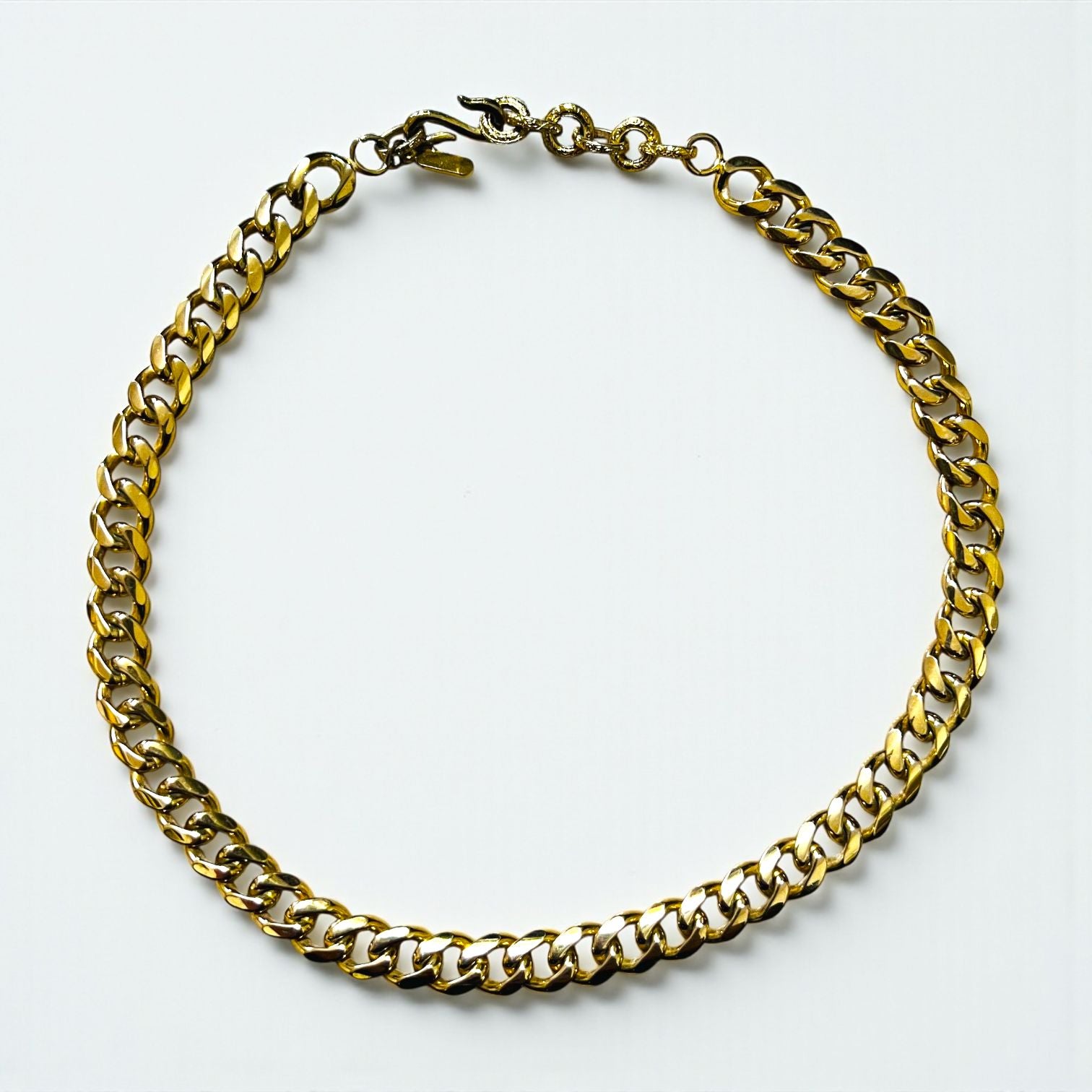 YVES SAINT LAURENT Vintage Curb Chain Necklace/Bracelet in Gold with S-Hooks