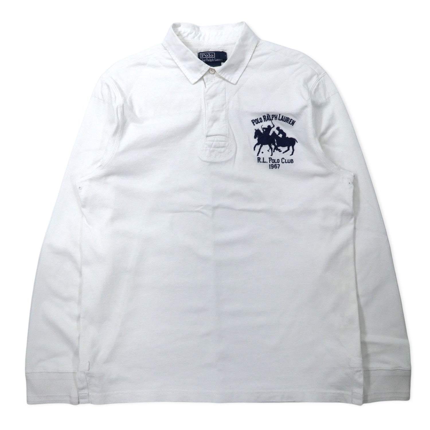Polo by Ralph Lauren ラガーシャツ 長袖ポロシャツ XL ホワイト 