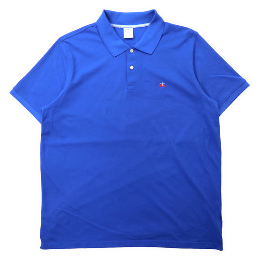 日本然リトテ-古着オンライン-Brooks Brothers ポロシャツ XXL ブルー コットン ワンポイントロゴ刺繍 ビッグサイズ-BROOKS BROTHERS Polo Shirt XXL Blue Cotton One Point Logo Big Size