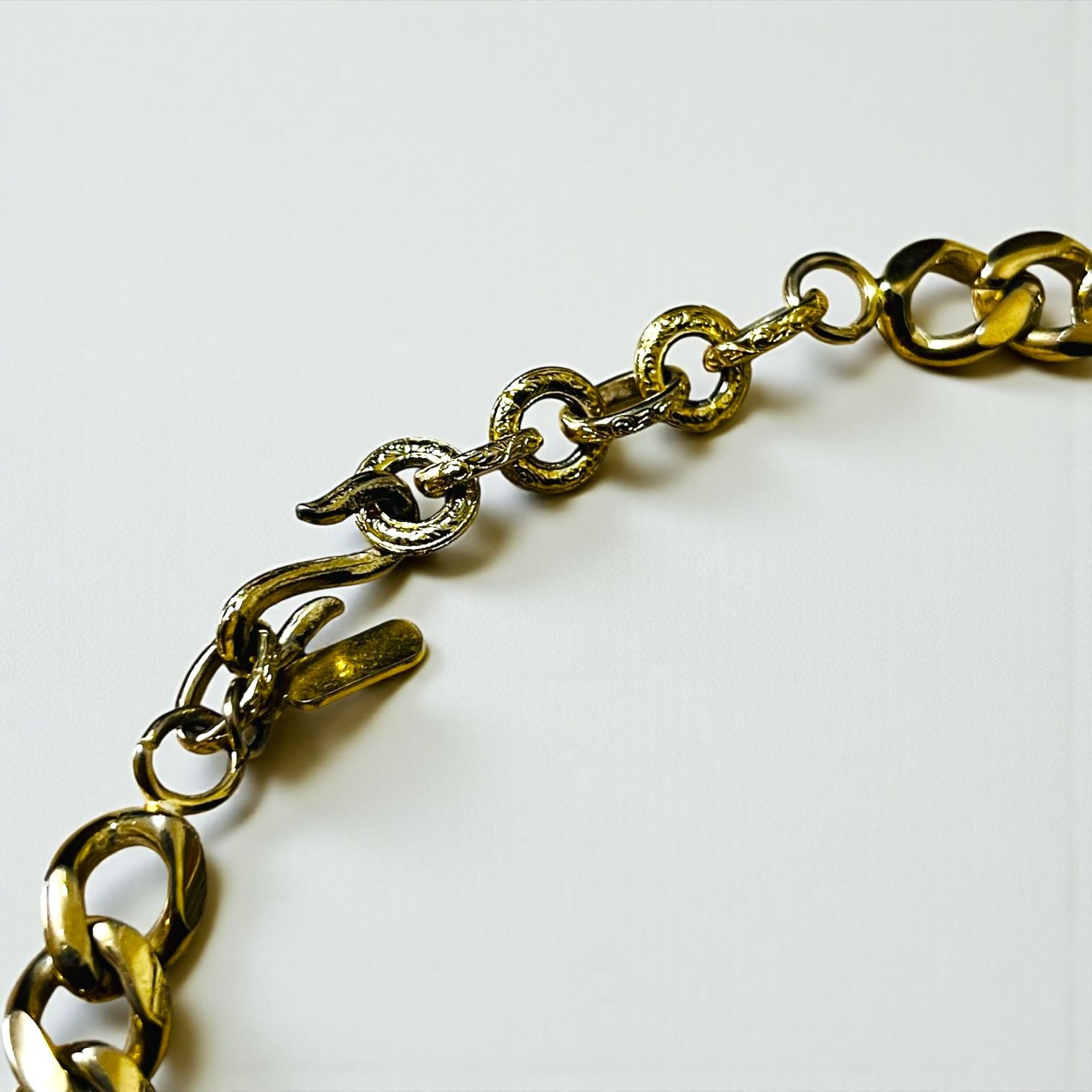 YVES SAINT LAURENT Vintage Curb Chain Necklace/Bracelet in Gold with S-Hooks