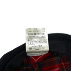 override dog-ear hunting cap 59cm black wool earmuffs ear flaps tartan check lining 888790650