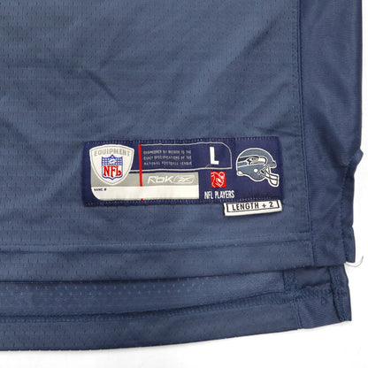 REEBOK Game Shirt L Navy Polyester Numbering NFL SEATTLE SEAHAWKS Football Uniform