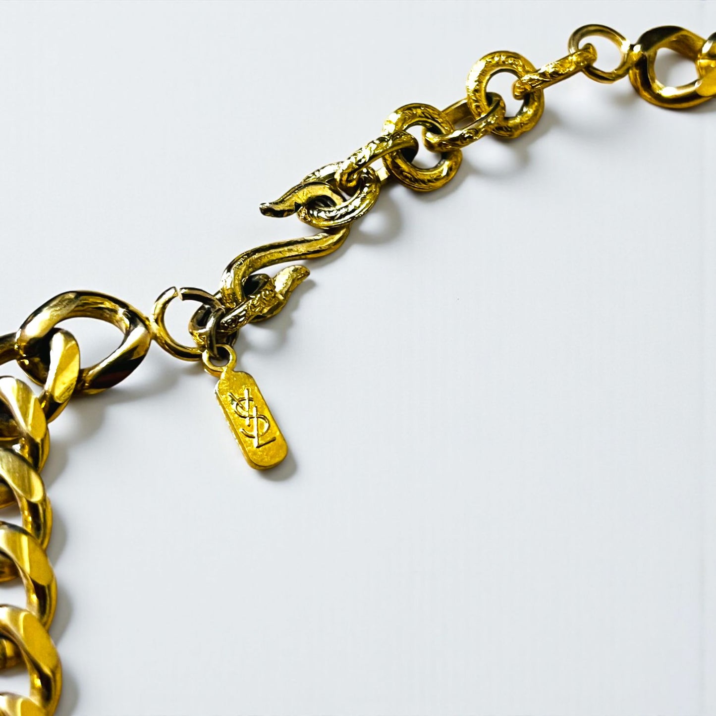 YVES SAINT LAURENT ヴィンテージ 喜平 カーブチェーン 2WAY ネックレス 2連 ブレスレット ゴールド YSL S字フック