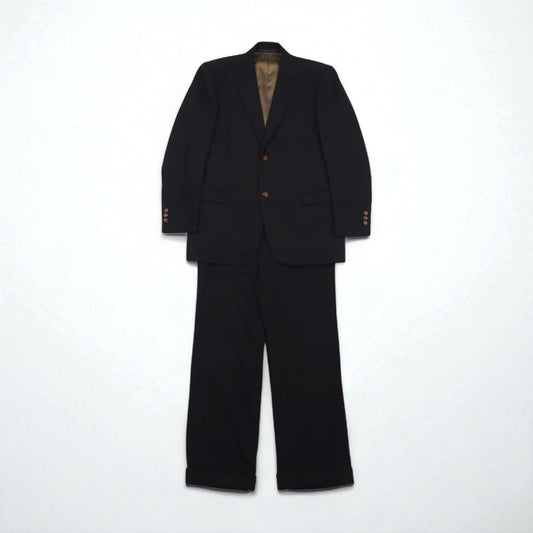 80s Japan Vintage 2-Piece Suits Ando 80年代 日本製 セットアップ スーツ L ブラウン ウール