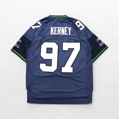 REEBOK Game Shirt L Navy Polyester Numbering NFL SEATTLE SEAHAWKS Football Uniform