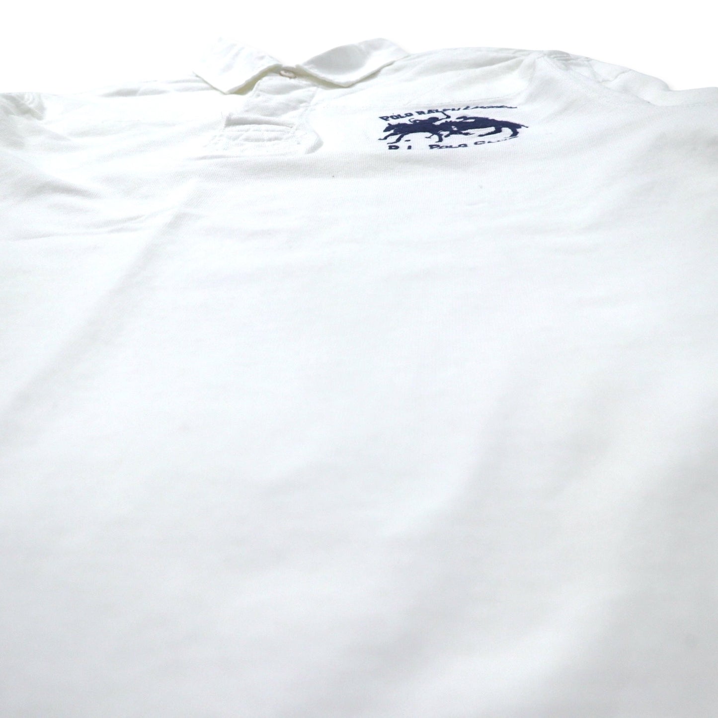 Polo by Ralph Lauren ラガーシャツ 長袖ポロシャツ XL ホワイト コットン CUSTOM FIT エルボーパッチ ポニー刺繍