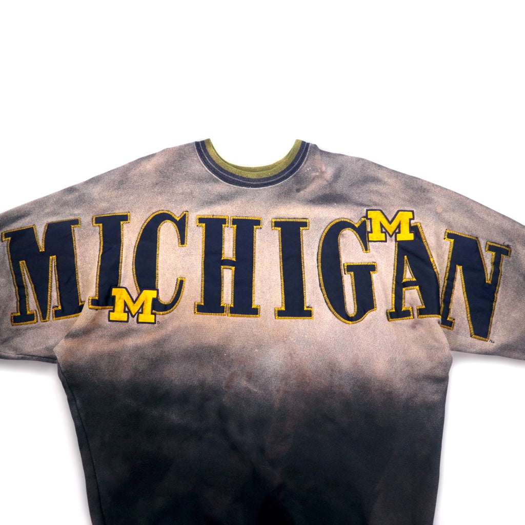 Made in the USA LEGENDS ATHLETIC Tie-dye College Sweatshirt L Bleached Fleece Lining MICHIGAN