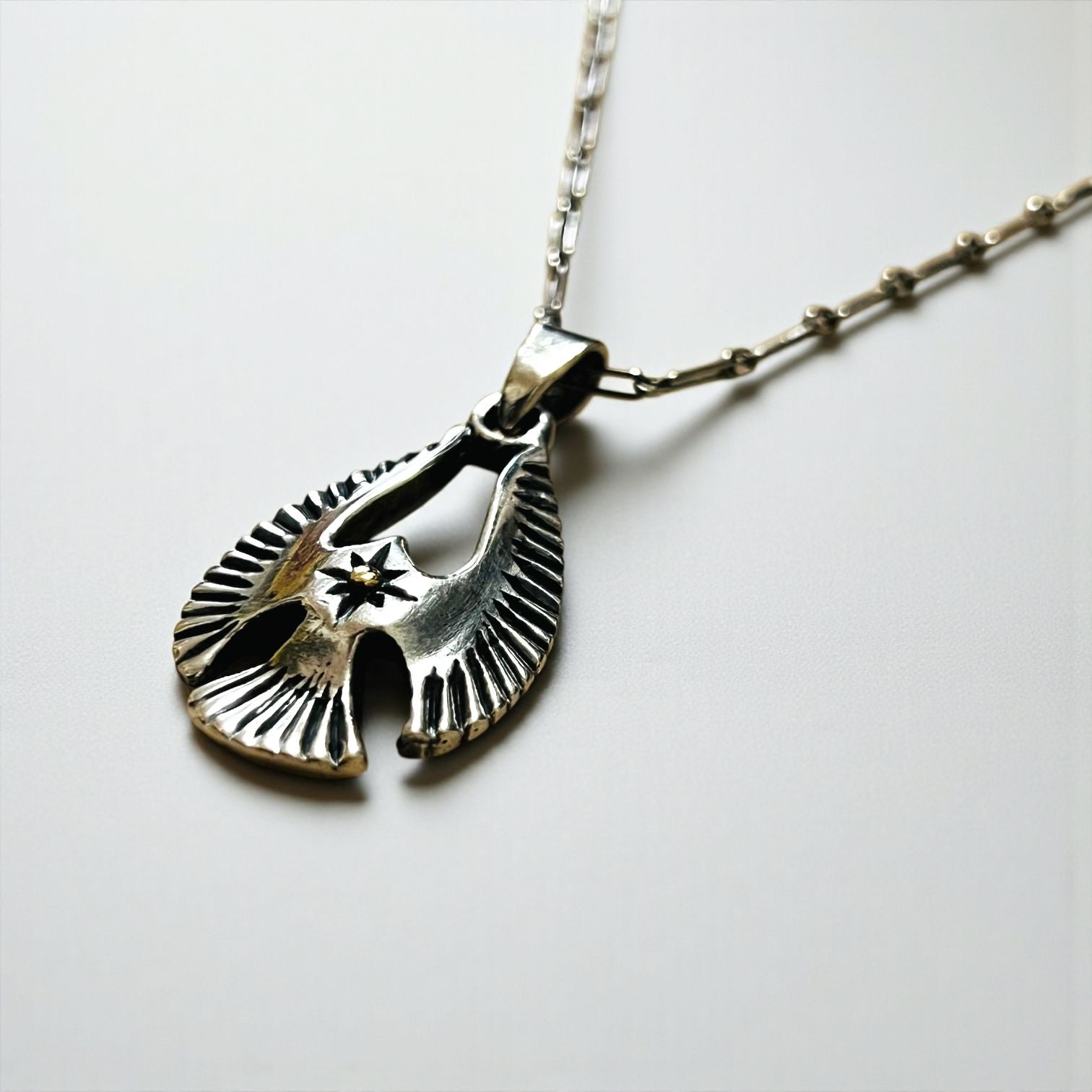 Vintage Silver Thunderbird Necklace, Indian Jewelry, Silver Necklace, Eagle, SILVER 925, Hopi Chain
