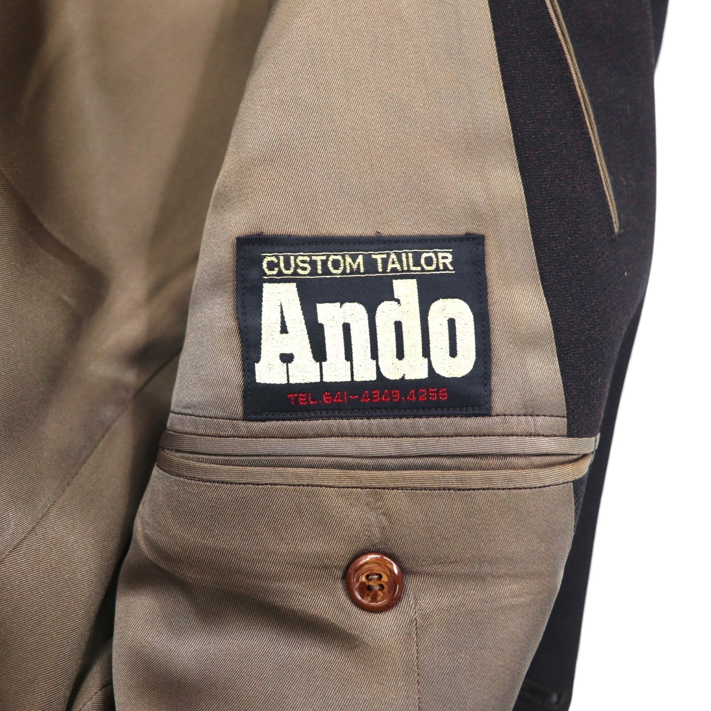 80s Japan Vintage 2-Piece Suits Ando 80s Japanese Made Suit Set, Size L, Brown Wool