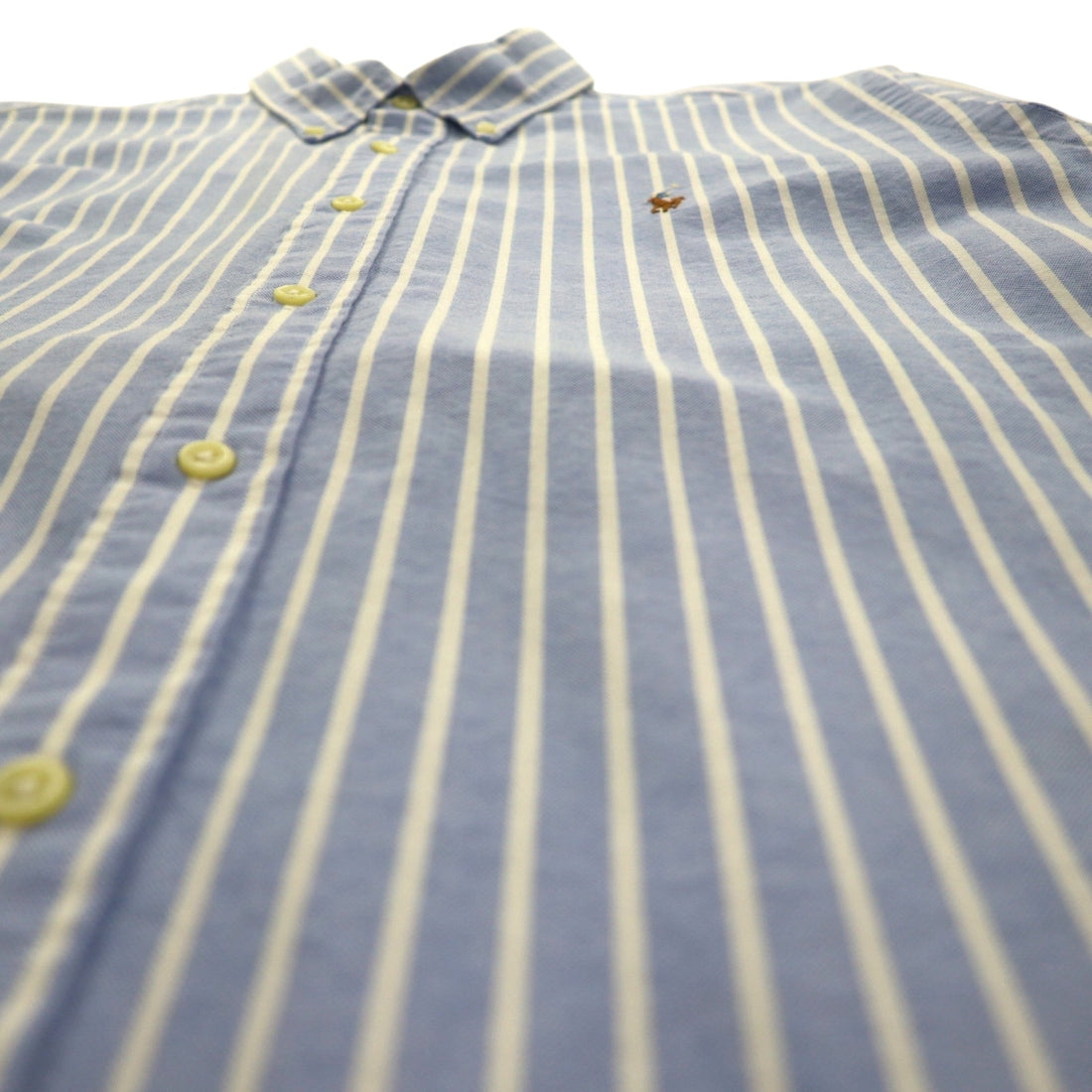 Ralph Lauren Oxford Button-Down Shirt, Large, Blue Stripe, Small Pony Embroidery