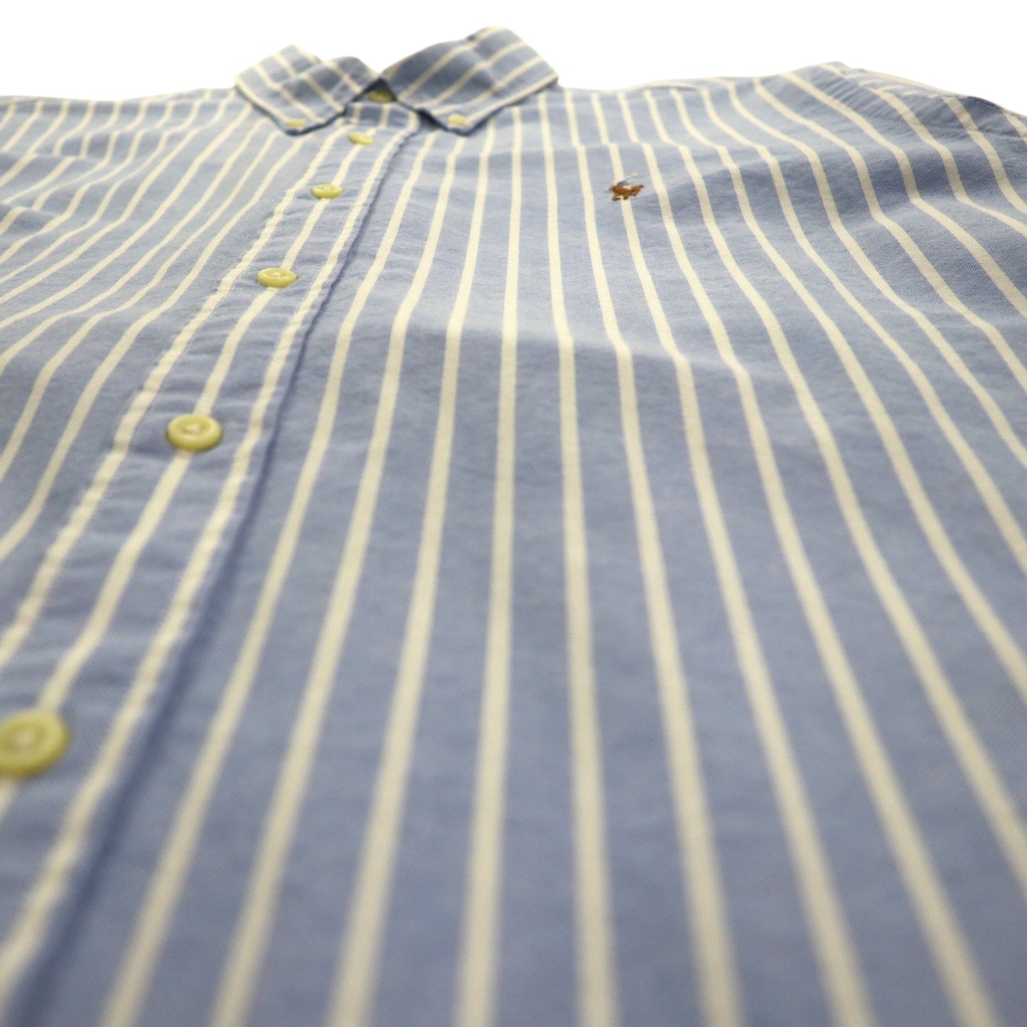 Ralph Lauren オックスフォード ボタンダウン シャツ L ブルー ストライプ スモールポニー刺繡