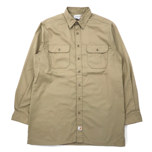 carhartt ツイル ワークシャツ L TALL ベージュ ポリエステル コットン S224 メキシコ製