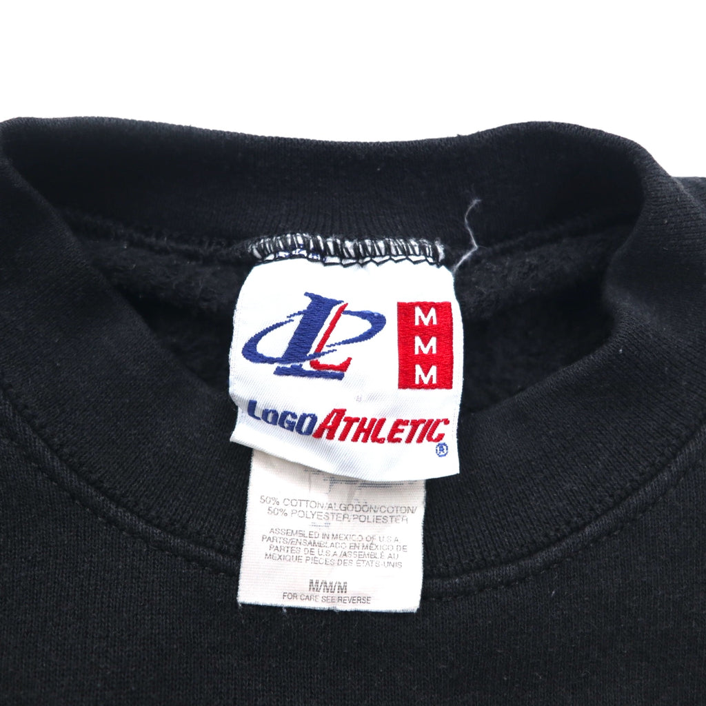LOGO ATHLETIC 90s NFL Embroidered Sweatshirt M Black PITTSBURGH STEELERS Made in Mexico