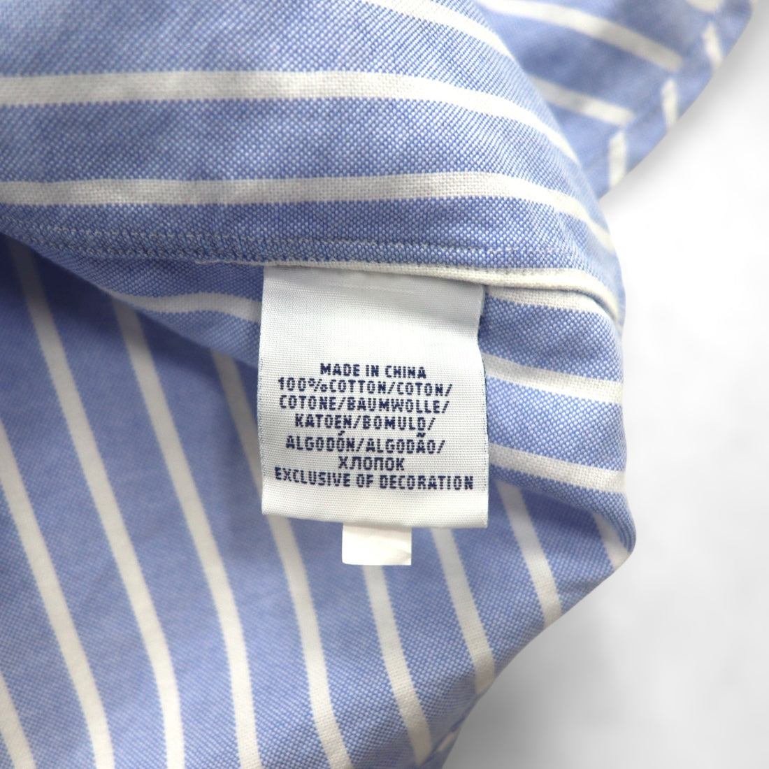 Ralph Lauren Oxford Button-Down Shirt, Large, Blue Stripe, Small Pony Embroidery