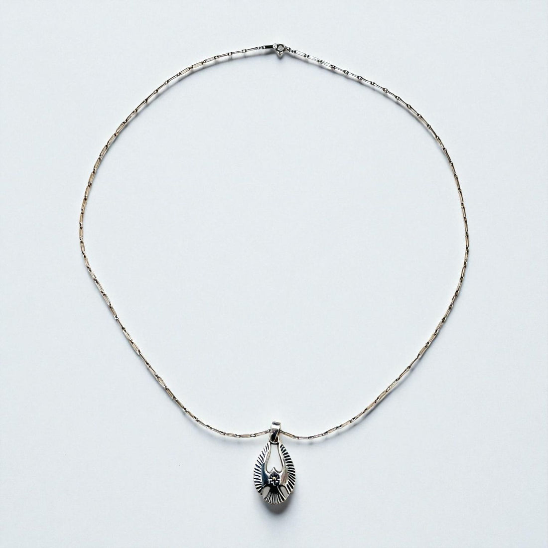 Vintage Silver Thunderbird Necklace インディアンジュエリー シルバー ネックレス イーグル SILVER 925 ホピチェーン