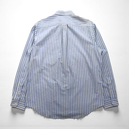 Ralph Lauren オックスフォード ボタンダウン シャツ L ブルー ストライプ スモールポニー刺繡