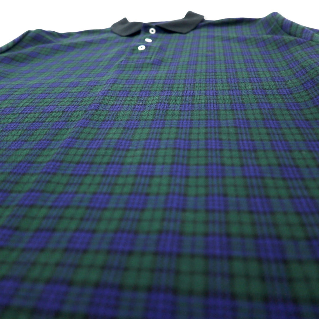 POLO GOLF RALPH LAUREN ブラックウォッチ 長袖ポロシャツ XL グリーン チェック コットン スモールポニー刺繍