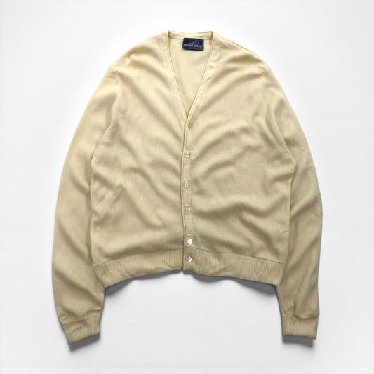 Arnold Palmer 70年代 USA製 アクリル ニット カーディガン L ホワイト アクリル ROBERT BRUCE