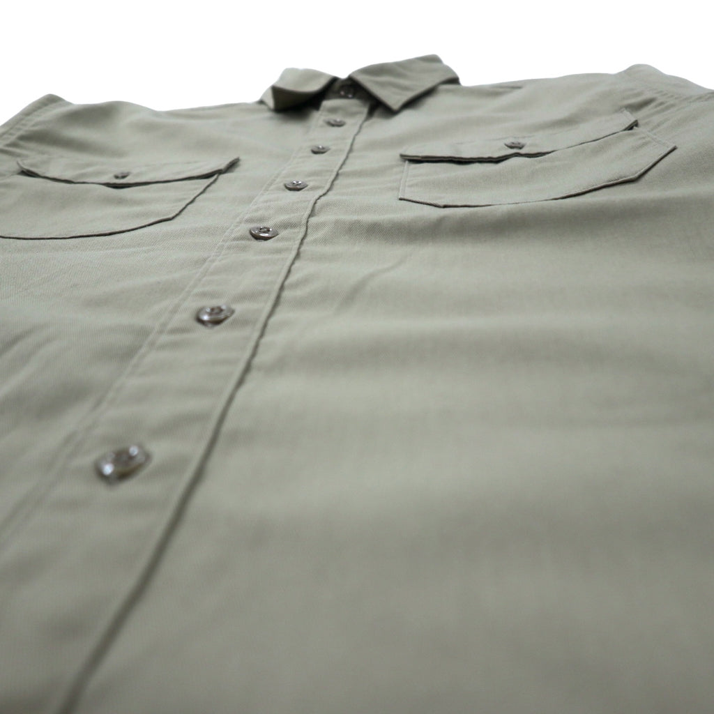 Carhartt Twill Work Shirt, Large, Beige, Polyester, Cotton, S224, Made in Mexico