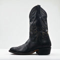 Vintage 90s Leather Cowboy Western Boots by Cristobal Romero, Size 27.5cm, Stitch Embroidery, 9622